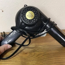 Vtg Burmax R1259 Bk Hair Dryer 125v AC 60 Hz Reiko Working