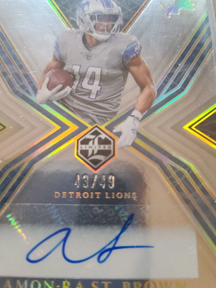 Amon-Ra St. Brown 2022 Limited Ink Gold Spotlight Auto 43/49 Detroit Lions - Image 3 of 3