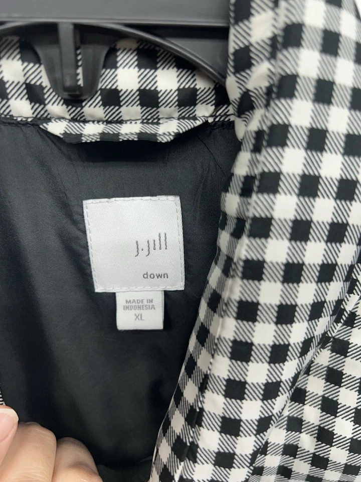 Chaleco acolchado a cuadros Jill Down XL negro/blanco para mujer (HU) Foto 2 de 4