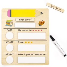 9.8x11.8 Inch First And Last Day Of School Board Reusable Wooden Chalkboard