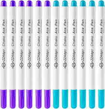 12 Pcs Disappearing Ink Pen Water Soluble Pens Fabric Markers Pens for Sewing Ar