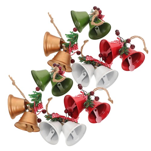 8 piezas colgante de campana de Navidad decoración de árbol de Navidad adornos de campana