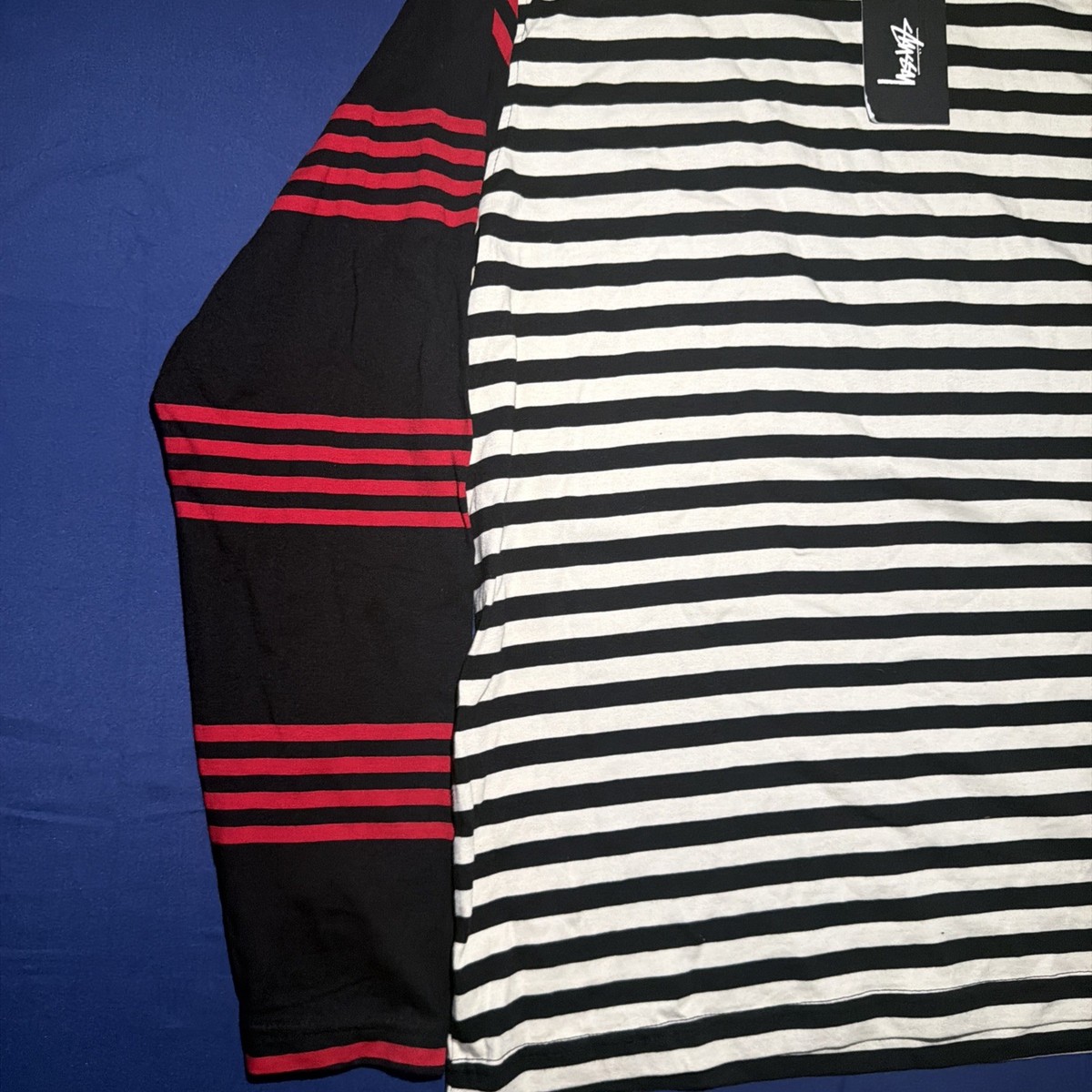 NWT Stussy Striped Long Sleeve Red/White/Blue Long Sleeve Shirt
