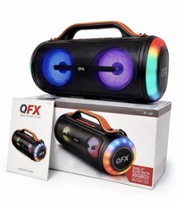 QFX BT-330 Dual 3" Rechargeable Bluetooth Boombox TWS AUX/USB/TF LED Lights