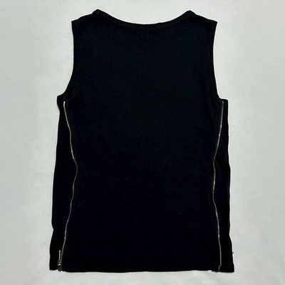 トップス Hysteric Glamour Skull tank top HYSTERIC GLAMOUR Skull Graphic Side Zip Tank Top Black Punk Y2K