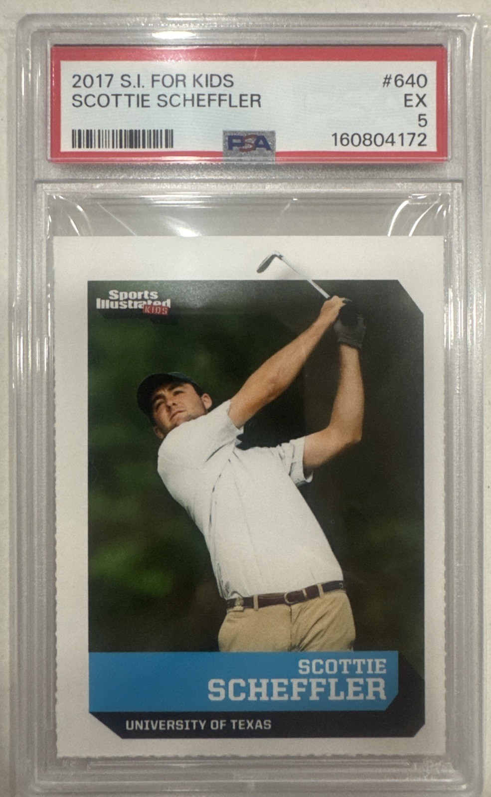 Sports Illustrated Kids 2017 Scottie Scheffler #640 PSA 5 Golf Card