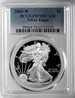 2003-W  $1  PROOF AMERICAN SILVER EAGLE (ASE/SAE) PCGS PR70 DCAM  #61215210
