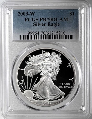 2003-W  $1  PROOF AMERICAN SILVER EAGLE (ASE/SAE) PCGS PR70 DCAM  #61215210