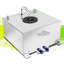 10 GALLON LIGHTWEIGHT POLISH ALUMINUM GAS FUEL CELL TANK+ SENDER 16.5"X16.5"X9"