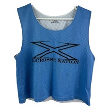 Lacrosse Nation Reversible Jersey White Blue Black Training Bib Women's Used XL