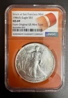 1986 (S) Silver Eagle NGC MS69 - Original US Mint Tube (Orange Core) #69