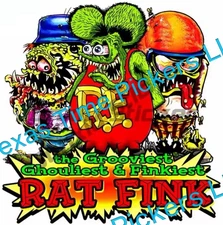 🔥LARGE 5" Rat Fink Grooviest Monster Hot Rod STICKER Decal Ed Roth MOONEYES