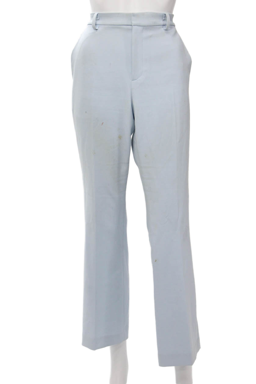 Uniqlo Womens Light Blue Dress Pants Buckle Polyester Rayon Spandex Size 10