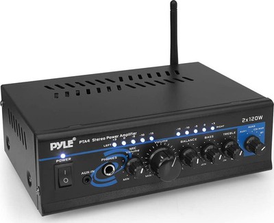 Pyle Home Home Audio Power Amplifier System With Bluetooth - 2X120W Mini Dual W/