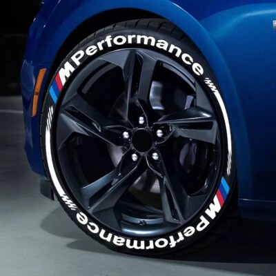 M PERFORMANCE Permanent Tire Lettering Sticker Rubber 1.25'' 15''-24'' 8 Pcs