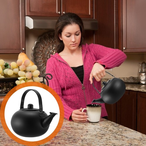 Teapot Small Whistling Kettle Stainless Steel Stovetop Black Travel - Picture 2 of 12