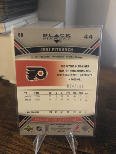 2006-07 Upper Deck Black Diamond - Joni Pitkanen #60 Ruby 004/100!!! STUNNING!!! - Picture 2 of 3