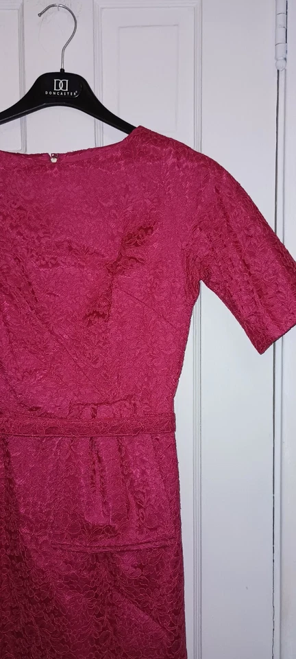 MCM Talla 14 Magenta ROSA DE COLECCIÓN AÑOS 60 FUCSIA VESTIDO VAINA AJUSTADO Jaclyn Kennedy C4 Foto 3 de 4