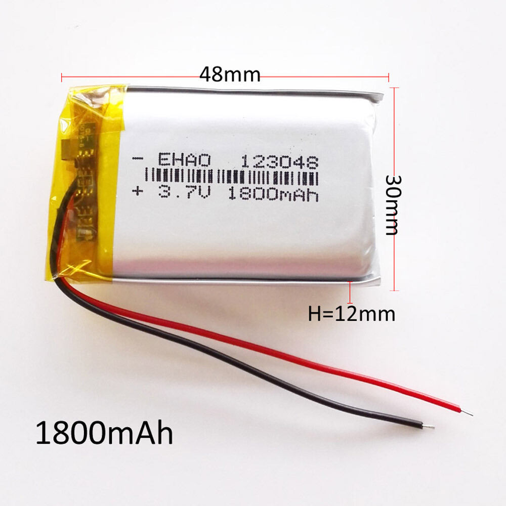 3.7V 1800mAh LiPo polymer rechargeable Battery 123048 For DVD GPS 