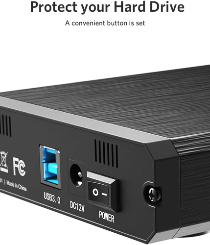 Inateck 3.5 Hard Drive Enclosure, Aluminum USB 3.0 Sata HDD Enclosure, FE3001 - Photo 4/12