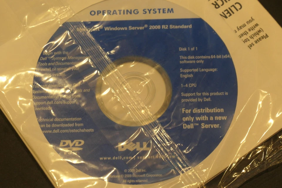 Dell Microsoft Windows Server 2008 R2 Std SP2 Install DVD 0CPTT5 (no key) SEALED - Image 2 of 4