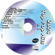 CUSTOM KARAOKE 2024 TOP POP v1 12 GREAT SONGS cdg CD+G RARE JT TAYLOR BEYONCE +