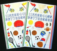 Mrs Grossman Two 6x9" Vintage 'All Star Sports' Sticker Sheets (c-2001)