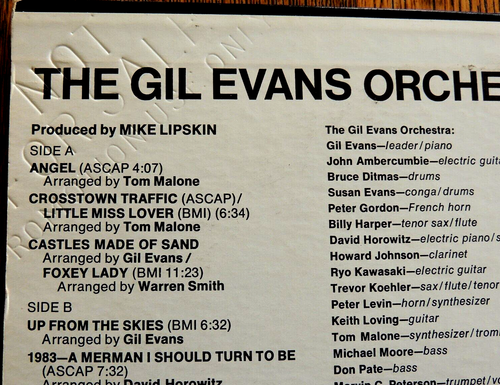 Gil Evans Orchestra Plays The Music Of Jimi Hendrix LP Rock/Jazz/Funk Fusion - 第 3/8 張圖片