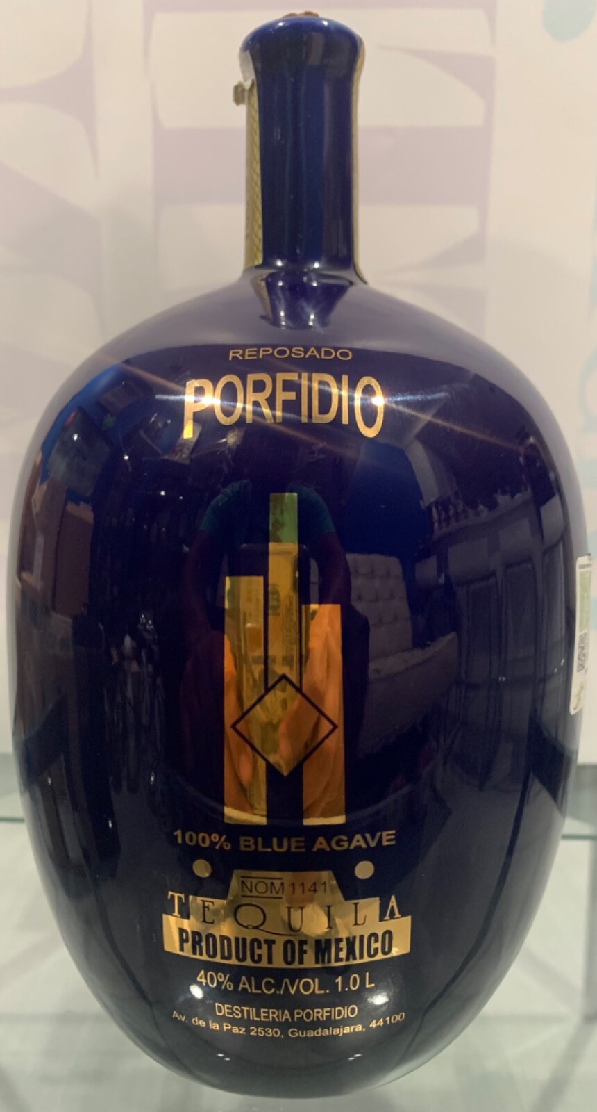 Tequila Porfidio Reposado Limited Edition Royal Blue Ceramic Empty