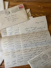 Lot of 10-Vintage handwritten letters from 1940’s-1950s soldier and family