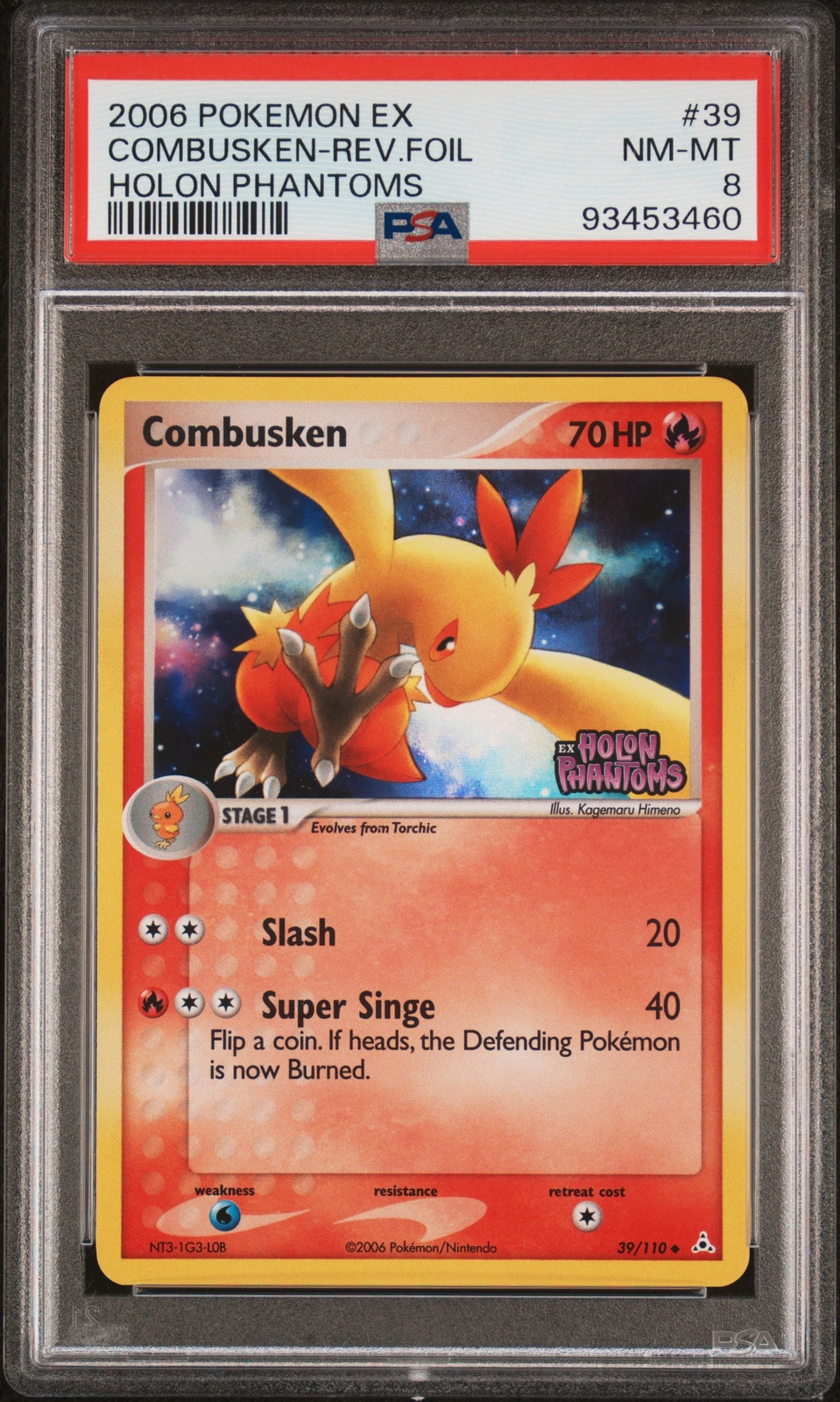 PSA 8 Combusken Reverse Holo 39 2006 Pokemon Ex Holon Phantoms Card 93453460