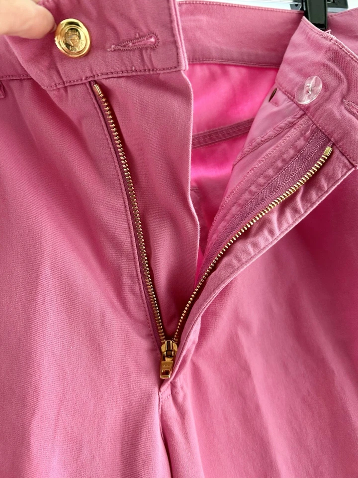 Escada Sport Lucia Pants Women 38 US 8 Stretch Slim Straight Mid Rise Pink - Image 2 of 4