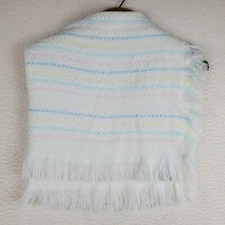 Vintage All Mine Acrylic Waffle Weave Baby Blanket Made in Japan EUC 33x34