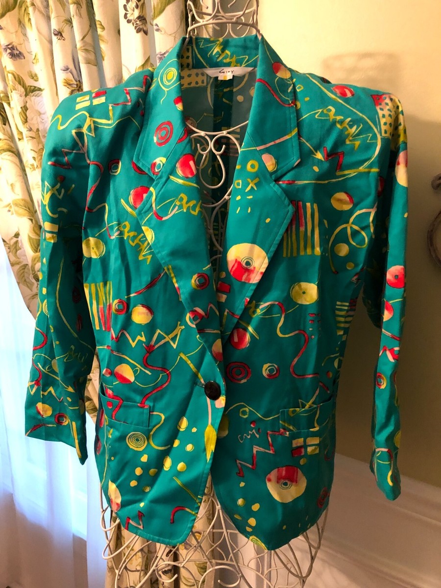 Vintage 80s Givy Japan Geometric Blazer Jacket Medium | eBay