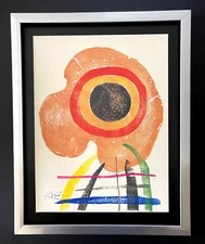 🔥Joan Miro | Vintage 1983 Signed Colorful Print | Mounted and Framed 