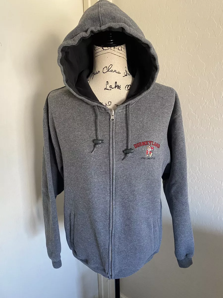 Disneyland Resort Grumpy Embroidered Full Zip Hoodie Sweatshirt Size Small
