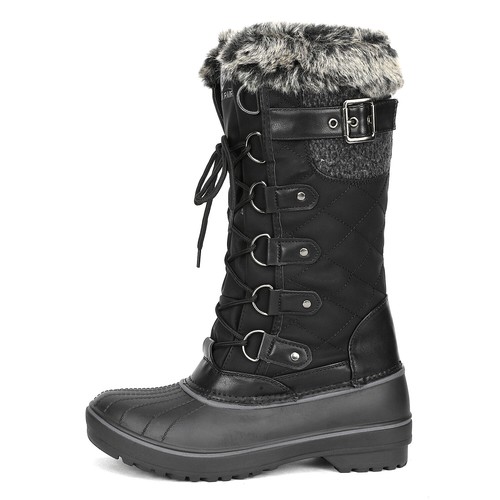 Dream Pairs Women Mid Calf Boots Warm Faux Fur Lined Waterproof Snow Boots - Picture 7 of 24