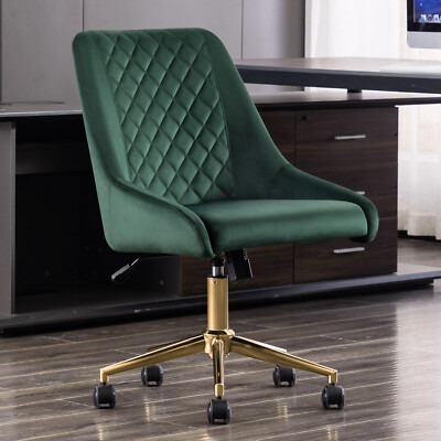 Duhome Swivel Velvet Home Office Chair Upholstered Armless