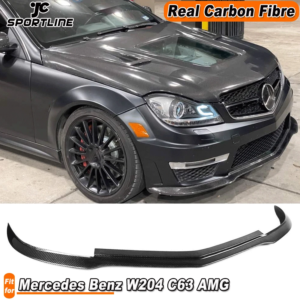 For Mercedes Benz W204 C63 AMG Bumper 12 14 Carbon Fiber Front Chin Lip Spoiler