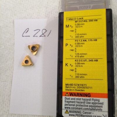 9 NEW SANDVIK R166.0L-11MM01-100 THREADING CARBIDE INSERTS GRADE: 1020. {C281}