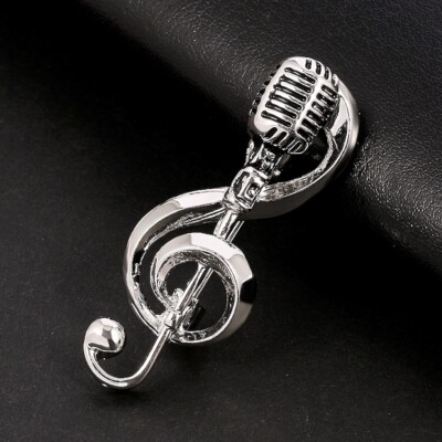Brosche Pin's Pins Metall Bodenschlüssel Micro Musik Music Brooch (Ref 1)