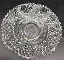 Vintage Indiana Pressed Glass Hobnail Pattern Ruffled Edge Candy Dishes Set of 2