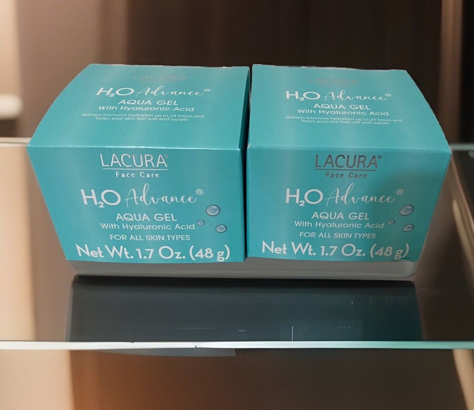 Set of 2 LACURA Face Care H2O Advance Aqua Gel, w/ Hyaluronic Acid 1.