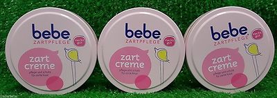 (28,67 /L) 3x  BEBE ZARTCREME 150ml Dose Hautcreme schützt zarte Haut Versand 0 