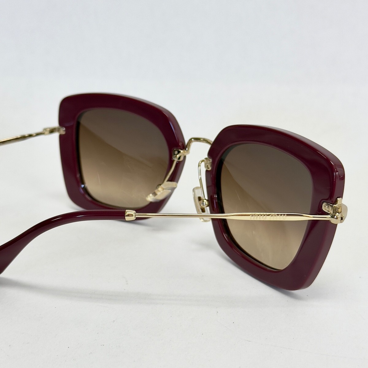 MIU MIU NOIR 07O Foil Purple Leather Amaranth Gold Square MIU MIU NOIR 07O Foil Purple Leather Amaranth Gold Square
