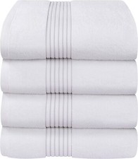 4 Pack 600 GSM Cotton Bath Towels Set 27x54 Inches Utopia Towels