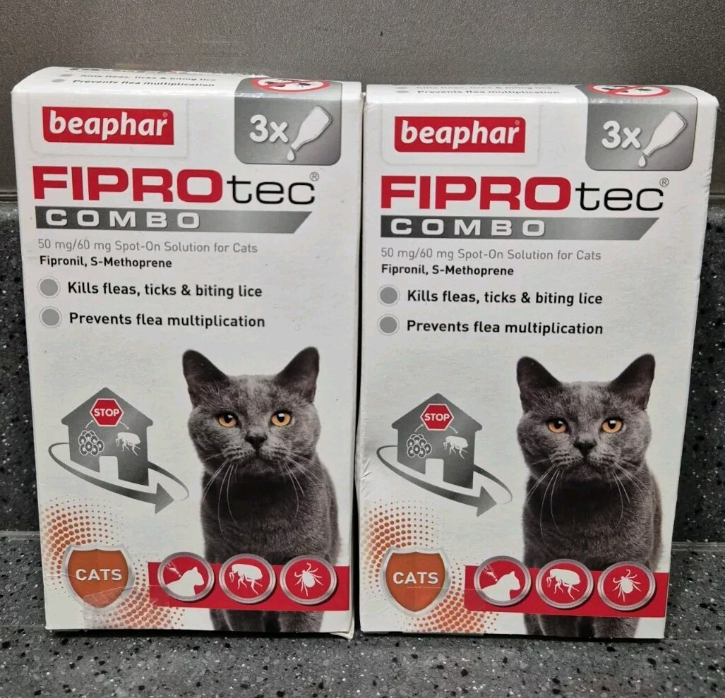 Beaphar FIPROtec COMBO Cat Flea and Tick Spot On Solution Effective 6 Pack