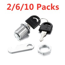 2/6/10Pcs 20mm Cylinder Cam Key Locks Tool Box File Cabinet Desk Drawer
