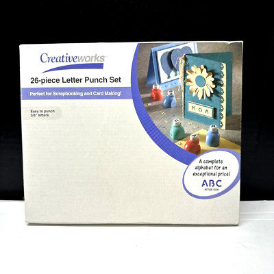 Creative Works 26 Piece Letter Punch Set 3/8 inch Scrapbooking Crafting Cards