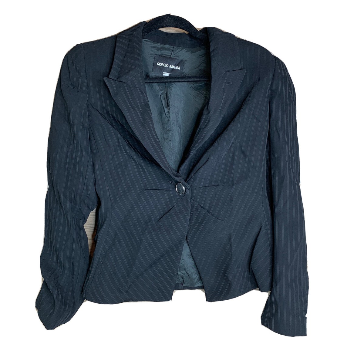 Giorgio Armani Borgo 21 Womans 40 Black Jacket pinstripes Giorgio Armani Borgo 21 Womans 40 Black Jacket pinstripes